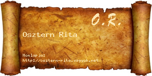 Osztern Rita névjegykártya